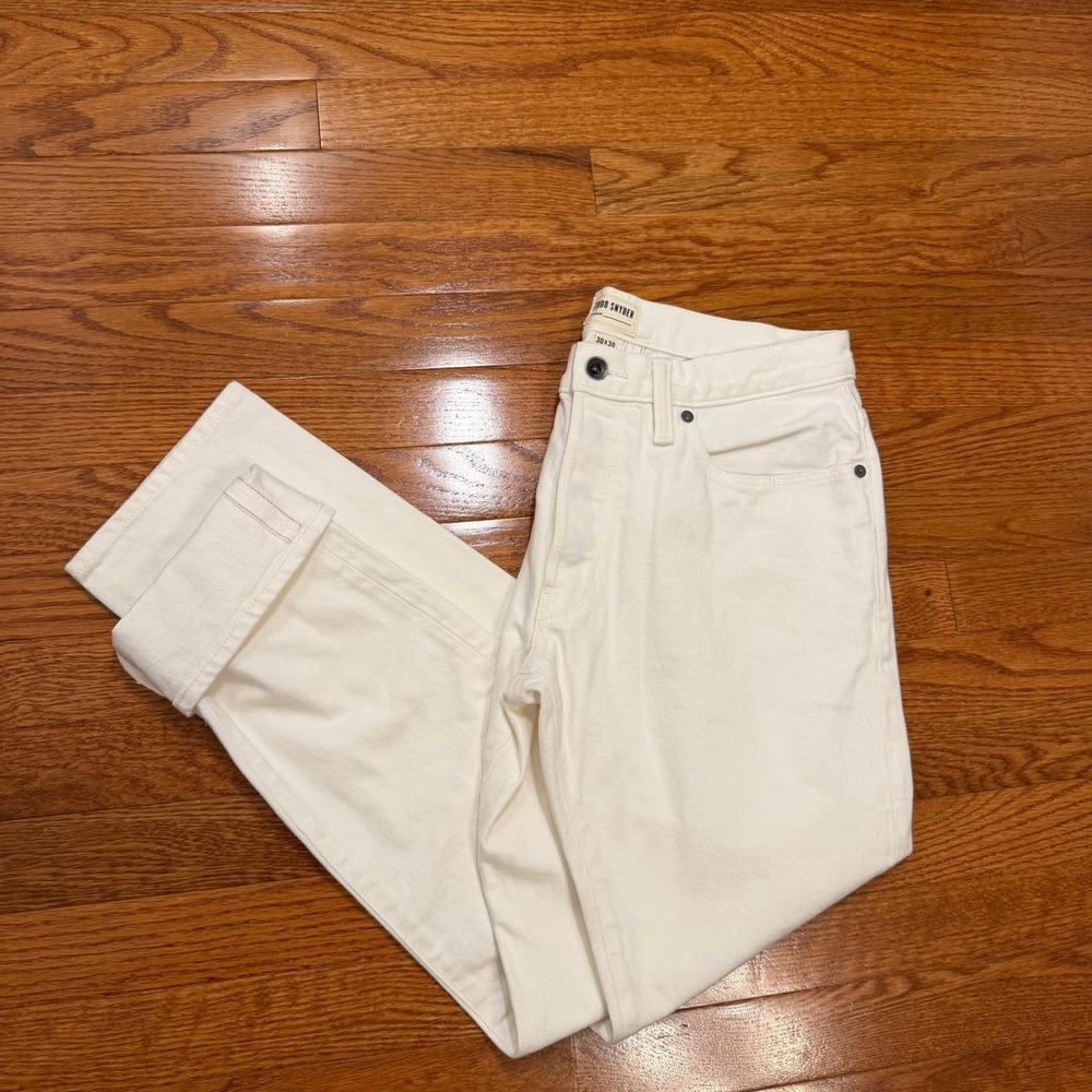 Todd Snyder White Japanese Selvedge Denim Jeans Pants Mens 30x30 Slim Button Fly
